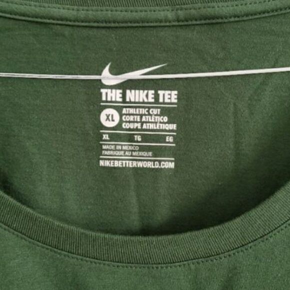 Men's Nike Green Tee Shirt 100% Cotton  - Long Sleeves - Size XL - Picture 3 of 3